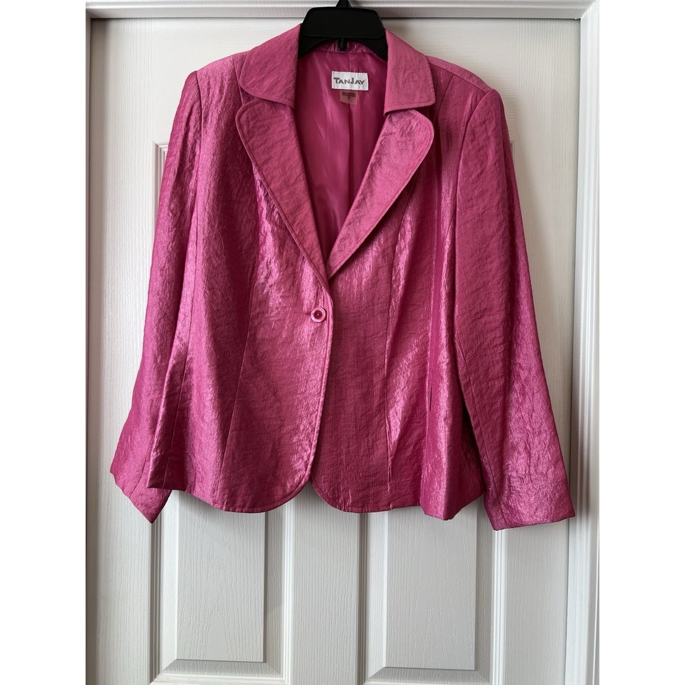 Vintage Tanjay Pink Blazer Jacket Festival Party Evening Office Wear‎ size 12